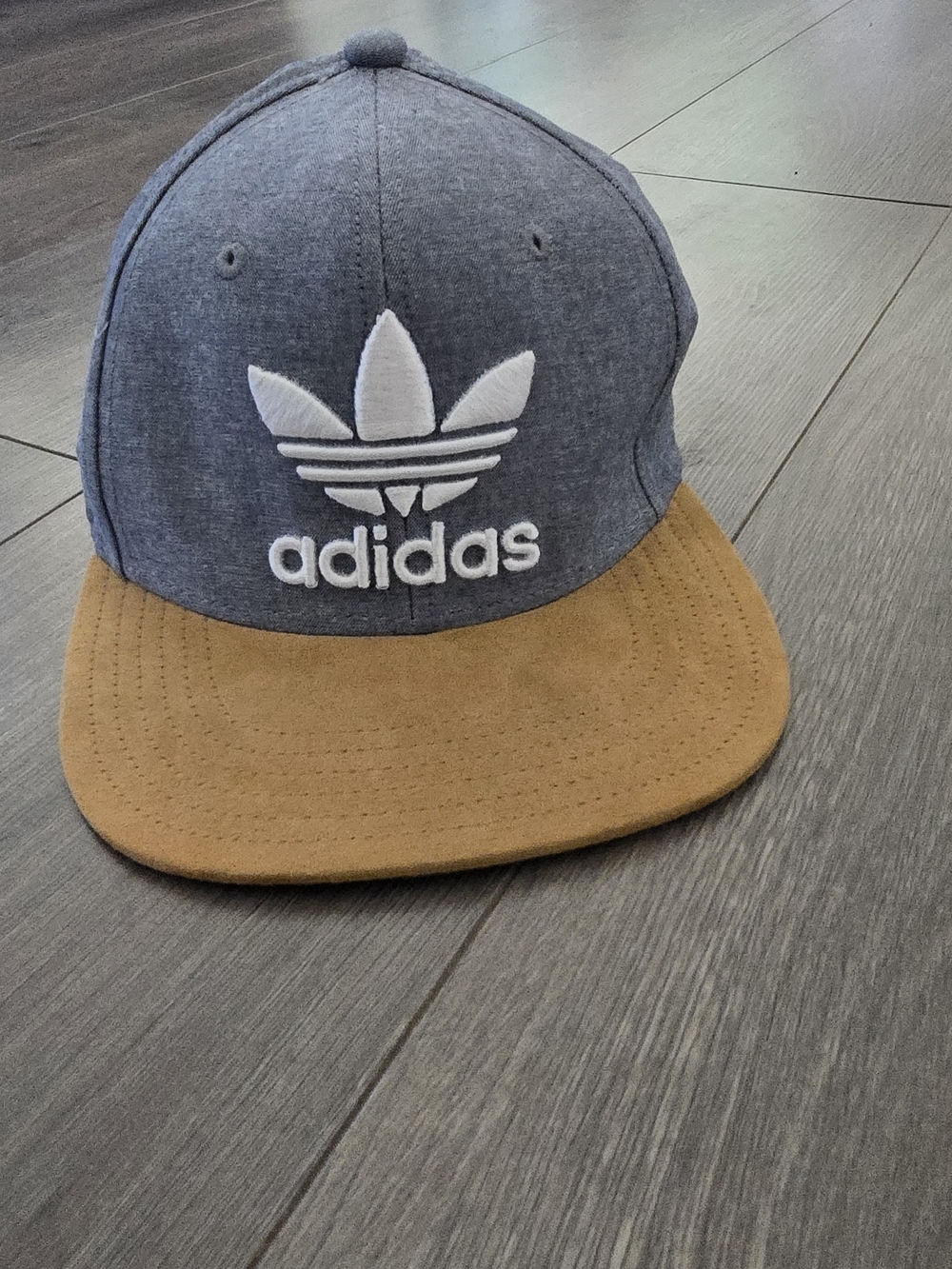 Adidas Trefoil Two-Tone Snapback Hat - Grey & Tan